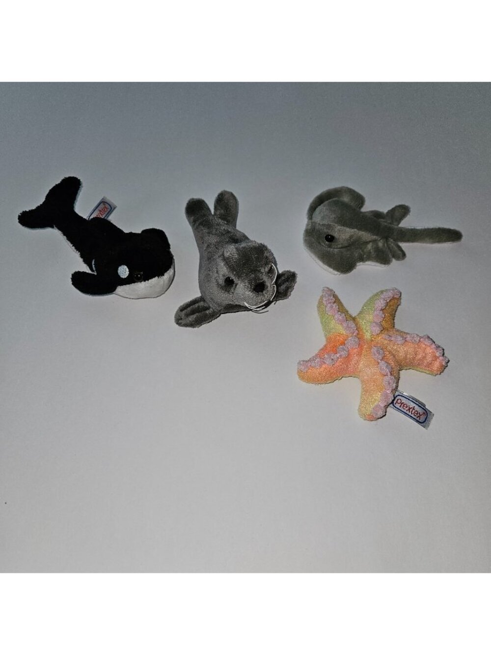 4 Prextex Plush Lot Sea Ocean Water Animals Starfish Whale Seal Stingray